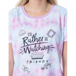 Friends Short Sleeve T Shirt I’d Rather Be Watching Fiends  Tie dye XXL 18-20